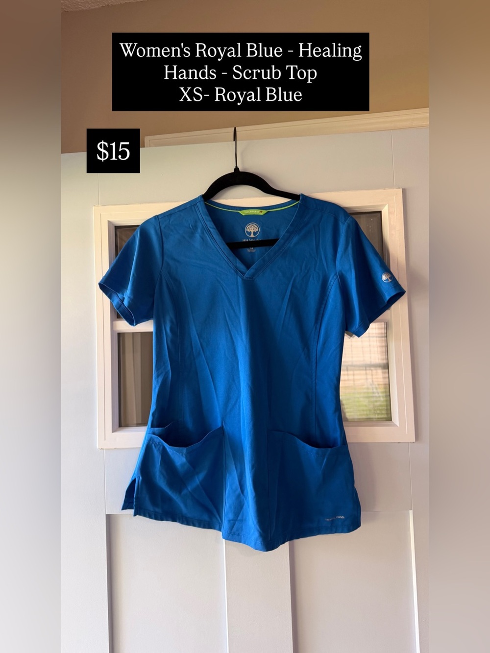 healing hands Royal Blue V‑Neck Women's Scrub Top